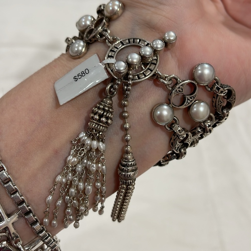 Mars & Valentine Sterling and Pearl Tassel Bracelet *Price Firm*